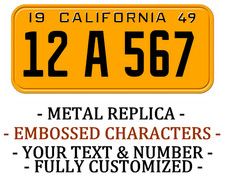 California 1949 METAL EMBOSSED License Plate Personalized TRUCK CAR Auto REPLICA