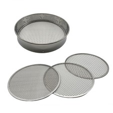 Soil Sifter Set with 3 Sieve Meshes for Rock and Sand - Stainless Steel