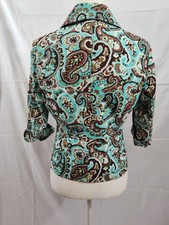 Blazer Jacket Paisley Vintage Bohemian Cropped Size 6 Classic
