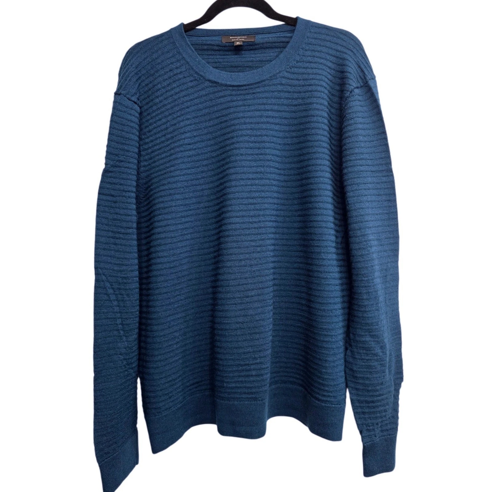 Banana Republic Merino Wool Sweater XL Blue Minimalist Preppy Classic Capsule
