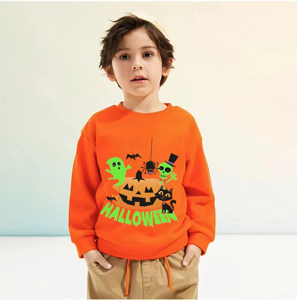 Kids Christmas Jumpers 1-7 Years Boys Girls Xmas Sweatshirts Jumper Toddler Sant - Immagine 2 di 4