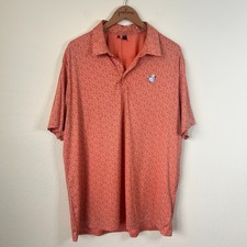 Adidas Golf Polo Floral All Over Print Men  s Coral Fusion Size Extra Large