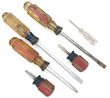 Vintage Craftsman Screwdriver Flathead Slotted Lot of 7 Stubby Acetate & Mini