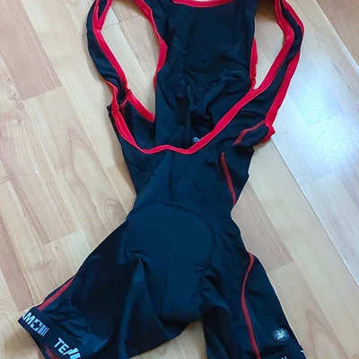 Max Hürzeler Trägerradhose gepolstert Gr. M Schwarz/Rot Radsport - Bild 1 von 4