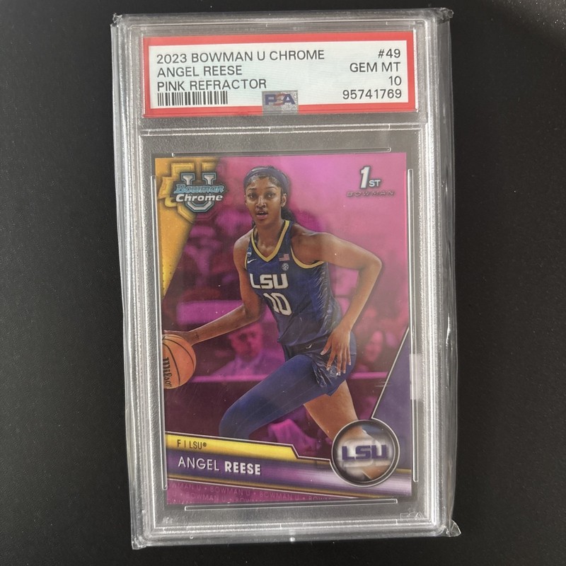 2023 Bowman U Chrome Angel Reese 1st Bowman Pink Refractor PSA 10