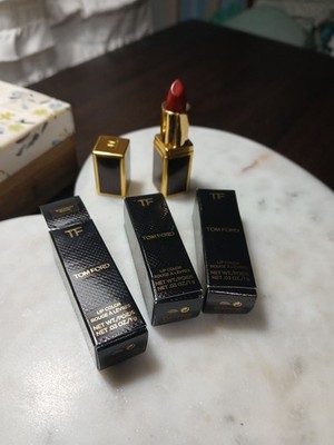 Lot of 3 Tom Ford Lip Color Lipstick Mini #16 SCARLET ROUGE .03oz