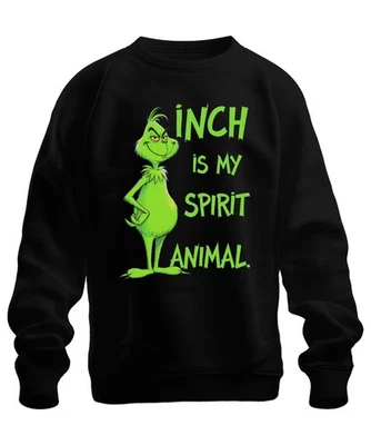 Grinch IS MY SPIRIT ANIMAL Weihnachten Weihnachtshumor Kultfilm Unisex Sweatshir - Image 1 of 4