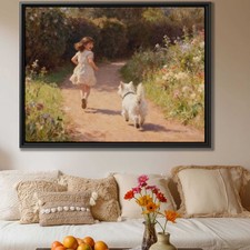 Oil Painting Dog West Highland White Terrier Canvas Rustic Country Decor Art
