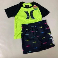 Hurley Neon Cute boy set shorts and top 8003