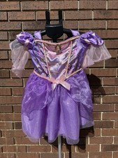 Disney Tangled Girls Princess Rapunzel Child Halloween Costume Dress Size XS 4/5
