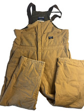 Vtg Walls Blizzard Pruf Canvas Insulated Overalls Men XL Brown Work Outdoor