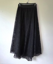 Black All Over Lace Flowy Maxi Skirt Size S Witchy Dark Fairy Whimsigoth USA