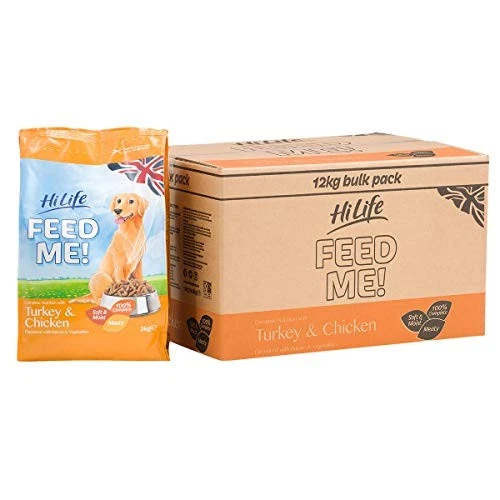 HiLife FEED ME! - Complete Dry Dog Food - Turkey Chicken Bacon Vegetables - Soft