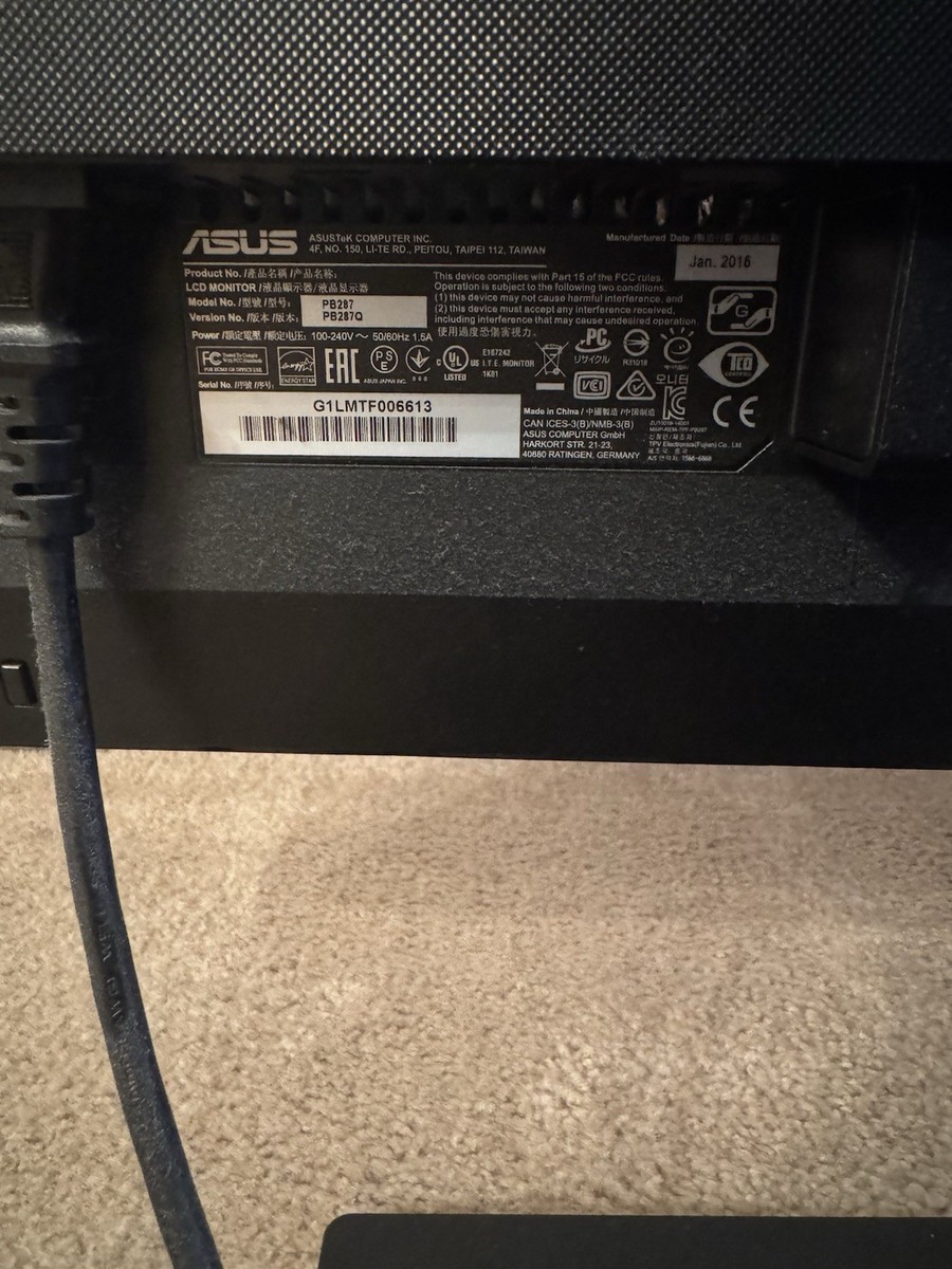 ASUS PB287Q 28 Inch 4K UHD Monitor - Black for sale online | eBay