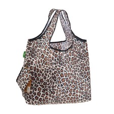 ECO CHIC Market Master Large Foldable Reusable Grocery Bag, Leopard