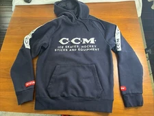 CCM Hockey Heritage Logo Fleece Hoody Senior/Adult-Nightfall Adult S Small RARE