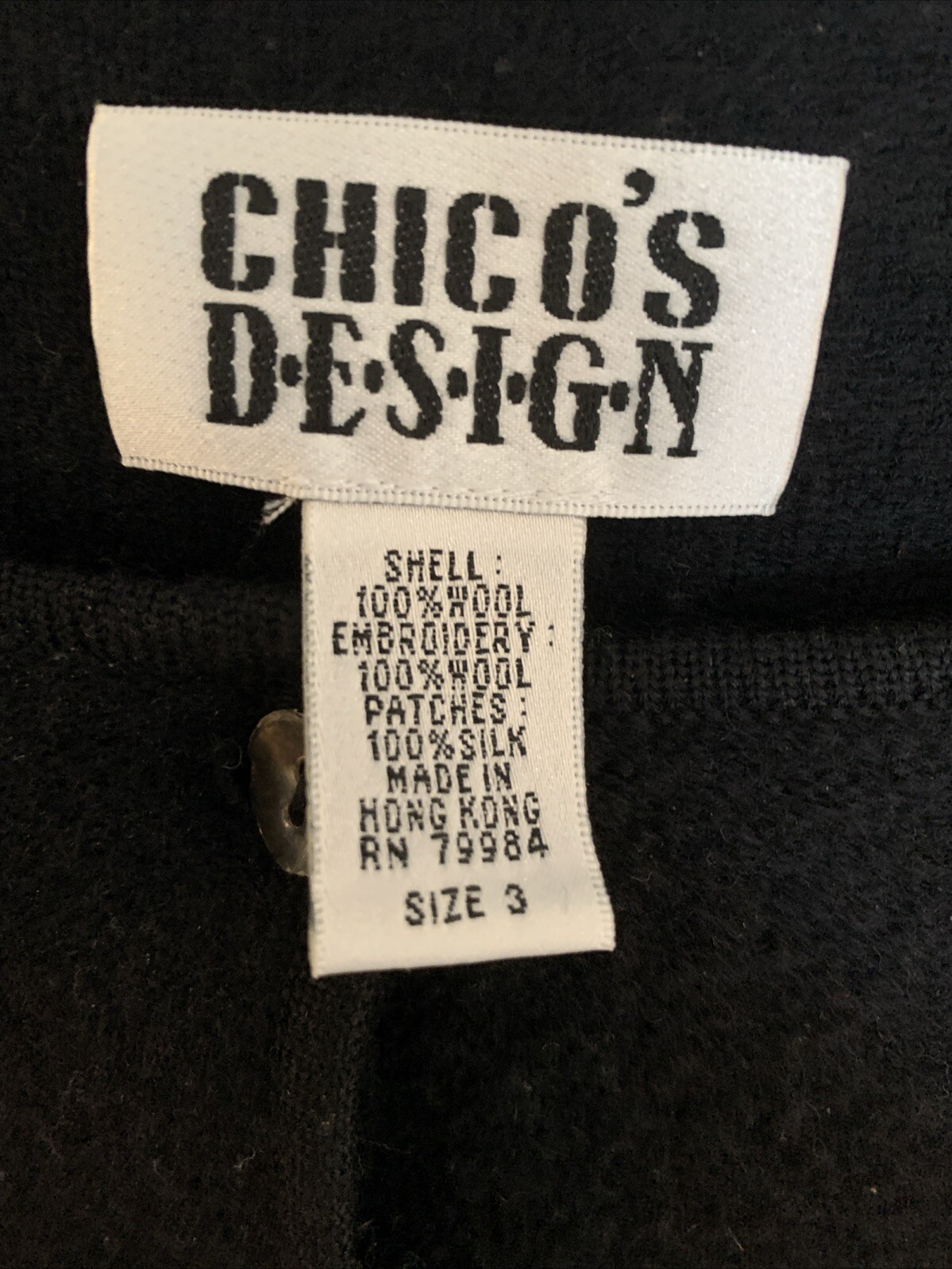 Chicos Design Wool Patchwork Embroidered Jacket S… - image 7