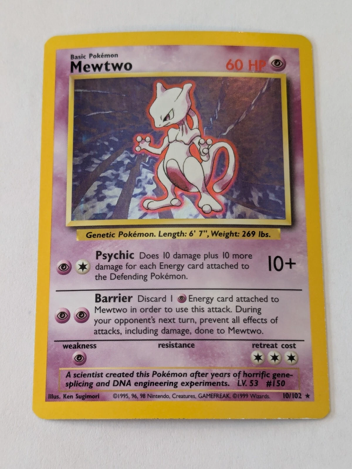 Deal for Mewtwo - 10/102 - Pokemon Base Set Unlimited Holo Rare Card WOTC LP See Corner