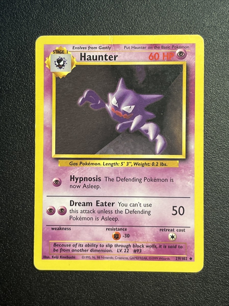Haunter 29/102 UC TCG Unlimited Base Set Pokemon Card HP | eBay