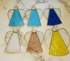 Stained Glass Angels- folk style -hand made-USA- 6" X 4" - each 5.00-assorted
