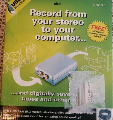 XITEL INPORT ANALOG TO PC AUDIO RECORDING ADAPTER LPs TAPES STEREO