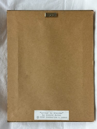 Donald Zolan Letter to Grandma Girl Mailbox Gold Framed Limited Edition Vintage - Picture 2 of 2