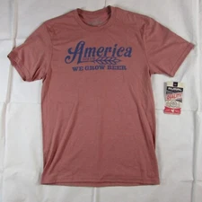 Rural Cloth Unisex Adult Short Sleeve America We Grow Beer T-shirt Frost Blush