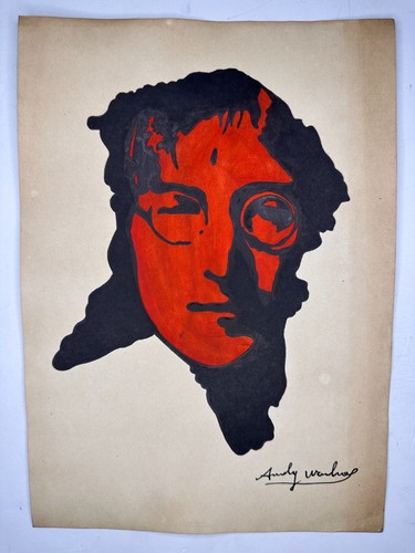 Andy Warhol + COA Original Drawing Vintage Art Painting on Paper Signed