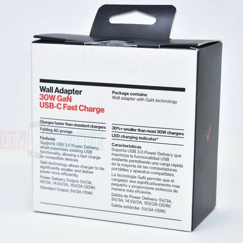 Verizon GaN 30W Fast Charge USB-C Wall Charger for Galaxy S23/S22/S21/Ultra/Note - Image 3 of 4