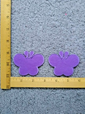 LOT OF 2 PURPLE BUTTERFLYS IRON ON PATCHES FREE SHIPPING