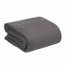 100% Pure Cotton Waffle Throw for Bed Sofas Blanket Honeycomb Egyptian Honeycomb