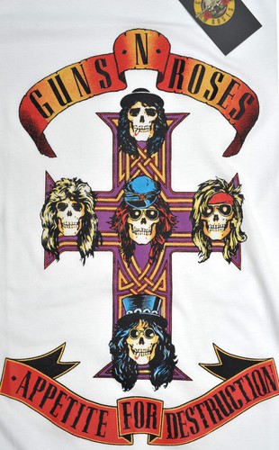 T-Shirt Guns N Roses Appetite for Destruction offiziell Damen schmale Passform weiß - Bild 15 von 21
