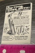 Vintage Ad for Thalson Shotshell Press Shotgun Press Reloading  Ad2497