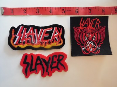 Slayer set of 3 Patches Tom Araya, Jeff Hanneman, Kerry King, Dave Lombardo BX  