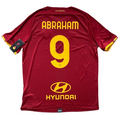 2021/22 AS Roma Home Jersey #9 Abraham XL New Balance GIALLOROSSI