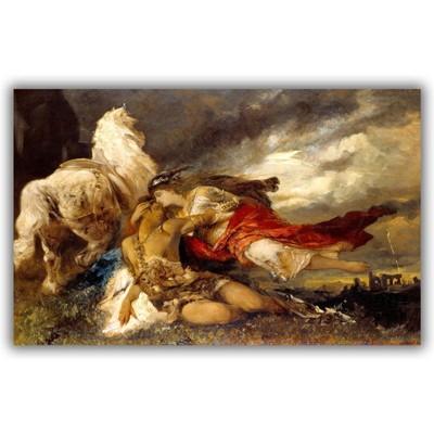 Valkyrie and a Dying Hero by Hans Makart Giclée Canvas Print - Multi-Size