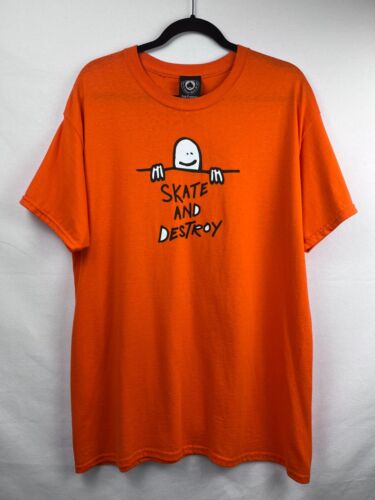Men's - Thrasher Magazine Skate Time Orange 100% Cotton T Shirt Top - Size Large