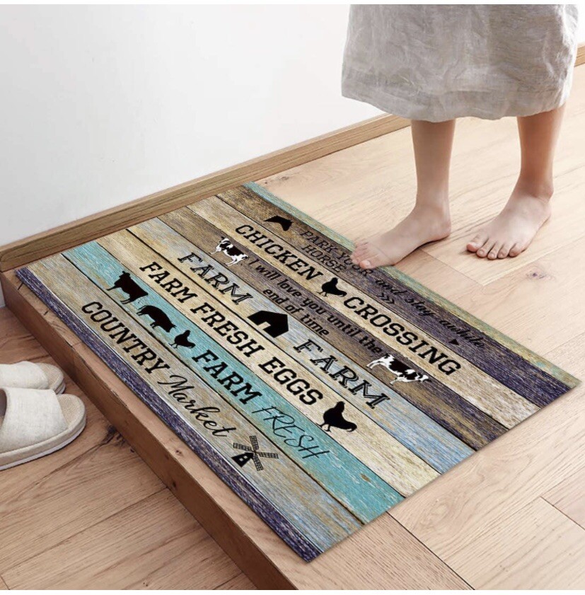 Farmhouse Kitchen Rugs and Mats 2 PCS, Absorbent Microfiber Kitchen Mat