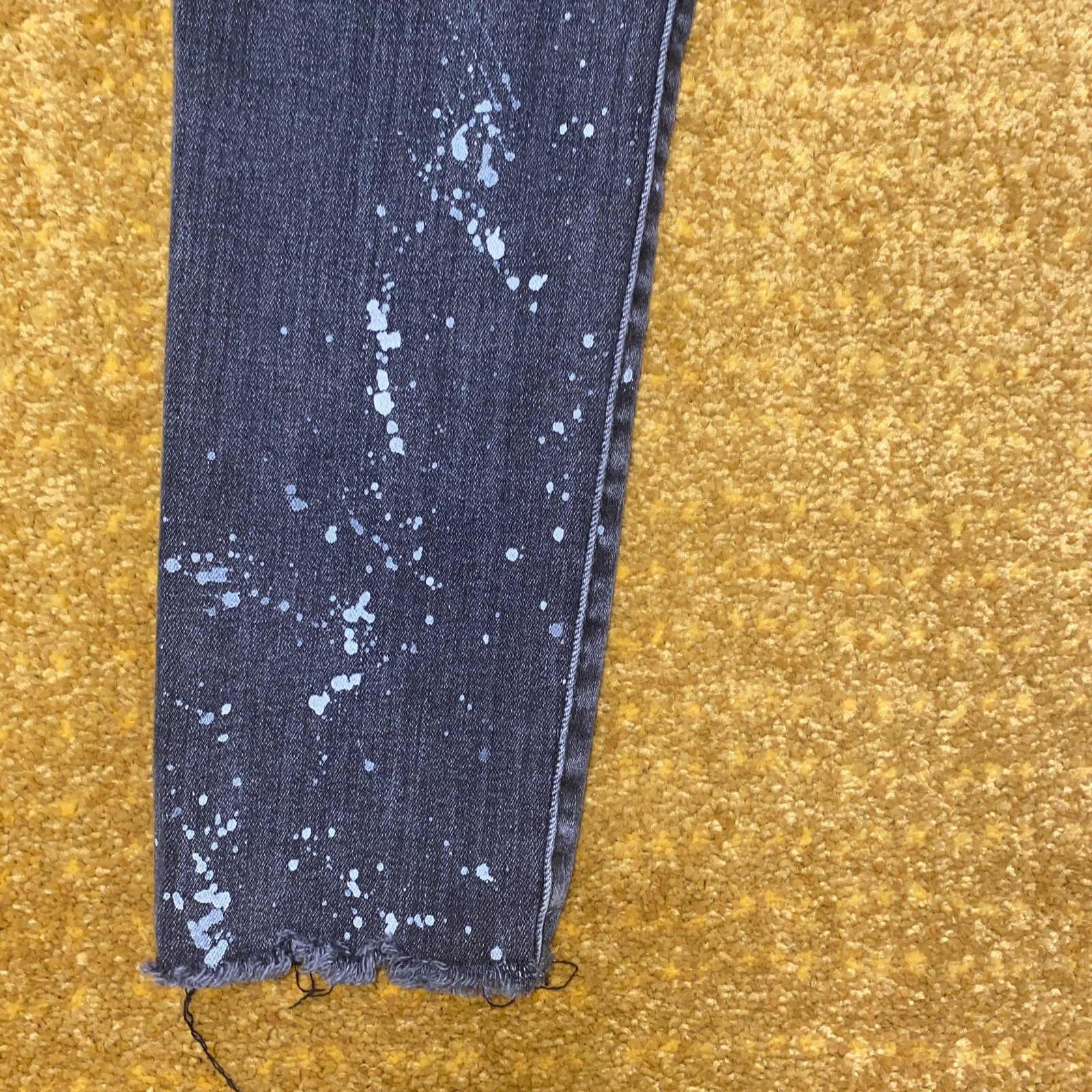 Levi's 711 Skinny Jeans Paint Splatter Raw Hem Seam L… Gem