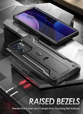For Motorola Moto Edge 2023 Case with Kickstand And Built-in-Screen Cover Black