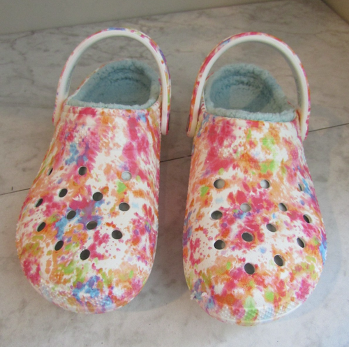 Crocs Classic Fuzzy Doublé Couleur Splash Slingback Sabot Chaussures Hommes 6 Femmes 8