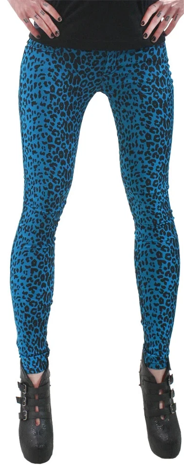 TRIPP NYC SKINNY LEOPARD JEANS TURQUOISE Size 7/28