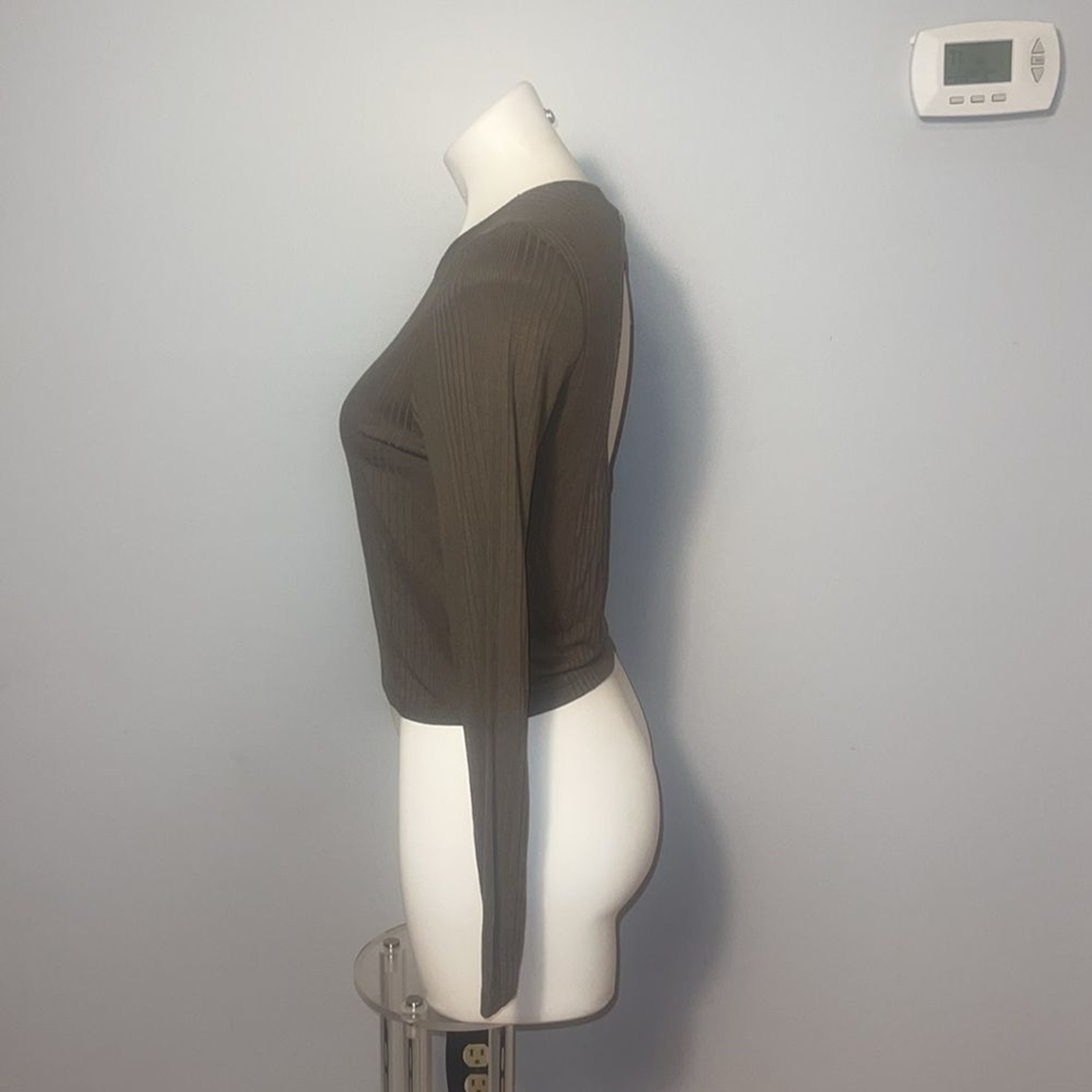 Tommy Jeans Amherst Knit ladies long sleeve ribbed crop top with open back. thumbnail 5