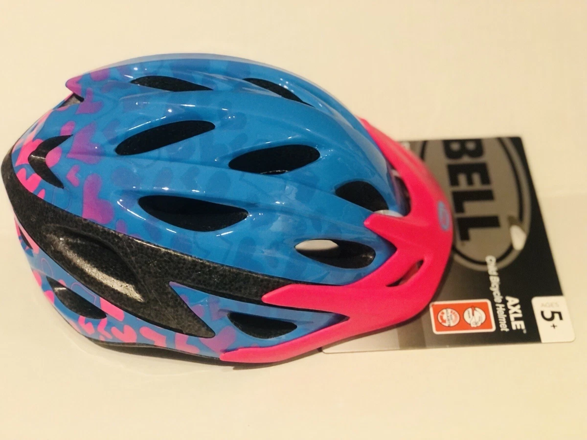 Bell Axle Child Bike Helmet Blue Pink Vivid Hearts Kids 5 50 56cm Bicycle Cyc