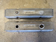 Edelbrock Finned Aluminum Valve Covers Chevy Sbc Hot Rod Drag Race Vintage Nhra