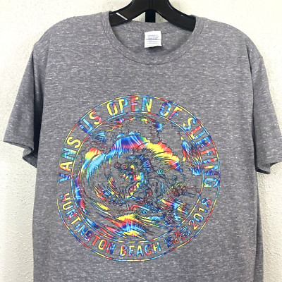 VANS US Open of Surfing T-Shirt 2018 Men's M Huntington Beach CA Tie Dye  Print