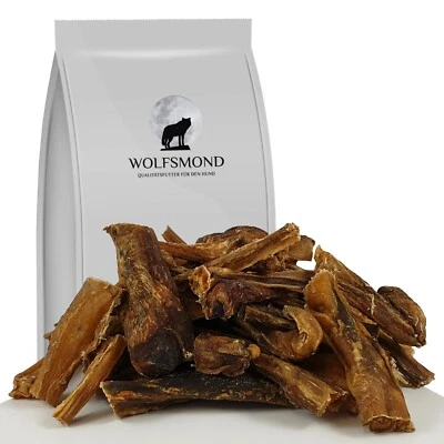 WOLFSMOND Ochsenziemer Abschnitte 3 kg Ochsenschwanz Pansen Dörrfleisch Ziemer Hundefutter
