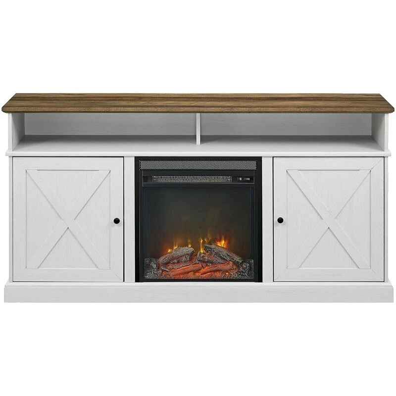 Las unidades de entretenimiento de roble y soportes de TV Blanco