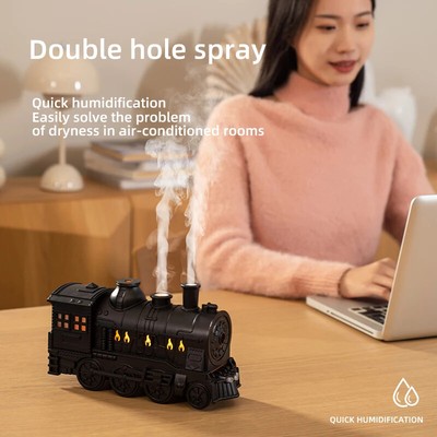 Ship and Train-Shaped Ultrasonic Air Humidifier with Jellyfish Spray Effect, Ess