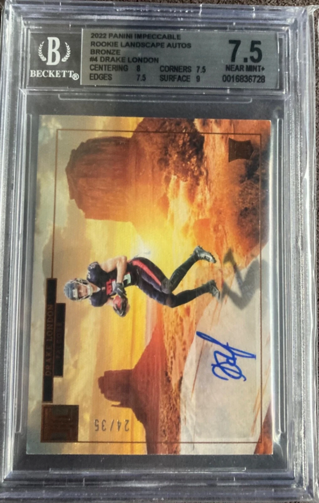 Drake London Panini Impeccable Rookie Landscape Autographs #RLADLO Bronze